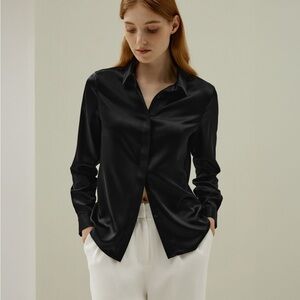Elegant Black Silk Blouse